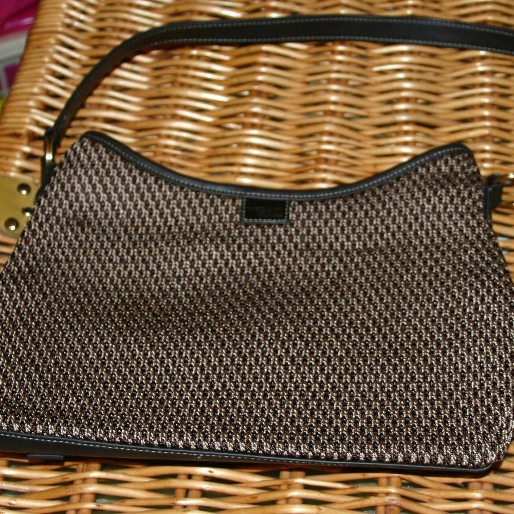 The Sak Brown and Gold Crochet Weave Purse Bag